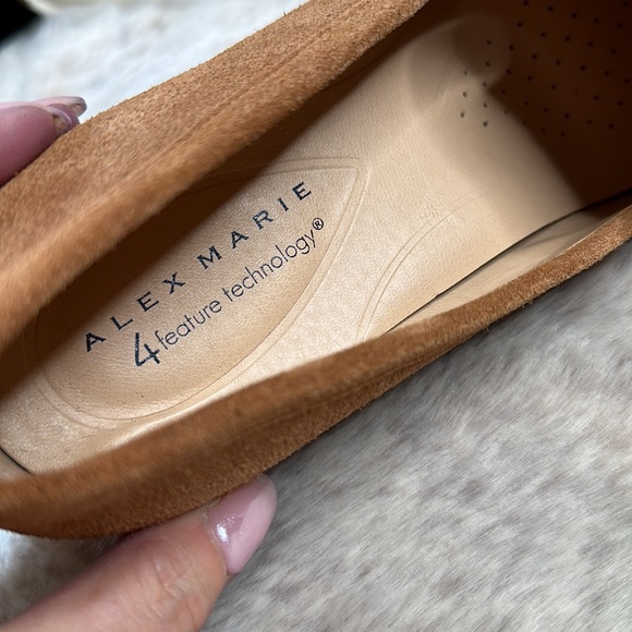 Alex Marie | Farin Suede Chain Hardware Loafer Pumps, in Camel - Picture 13 of 15